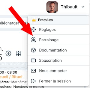 Aller sur la page parrainage